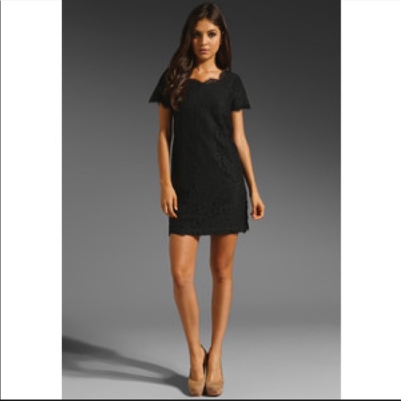 Joie Susina Black Scallop Lace Dress - Picture 2 of 12